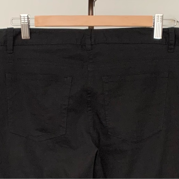 Theory Linen Blend Black Cropped Pants, Size 6 - Picture 8 of 10